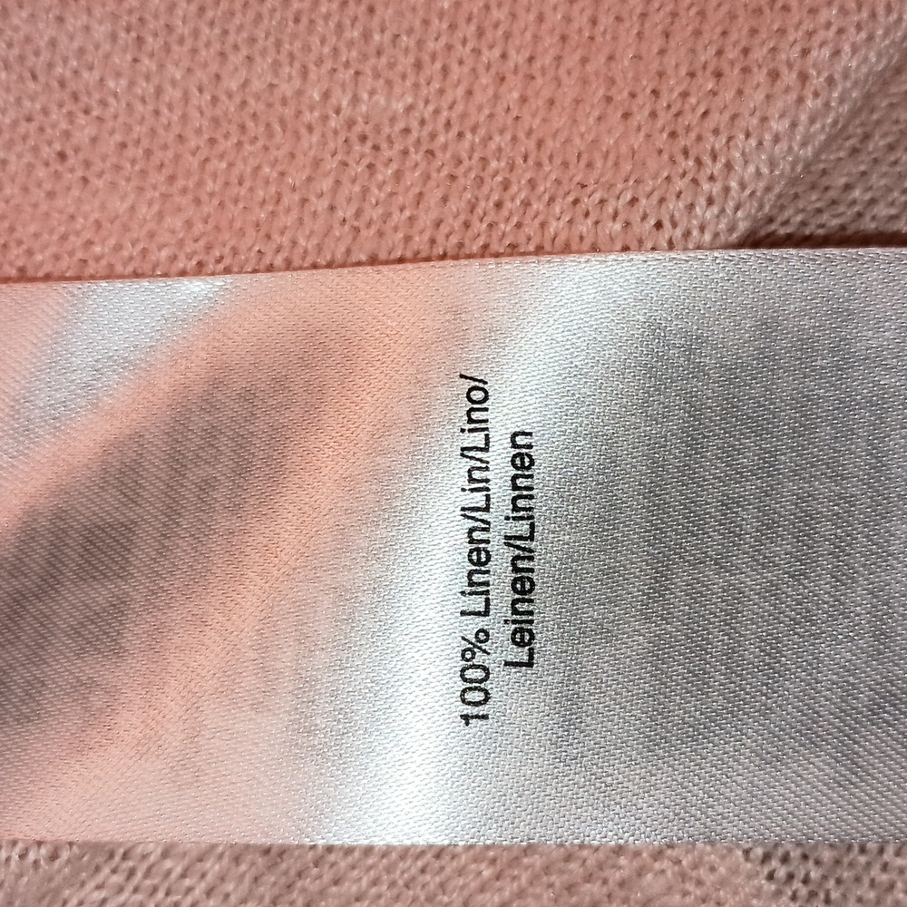 Donna Karan Knit Linen Pullover Size Medium Pink/Salmon - Picture 8 of 10